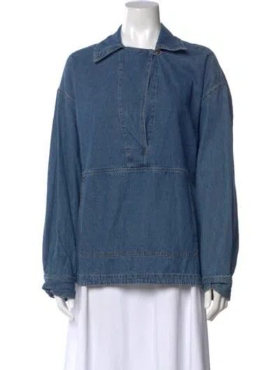 Pre-owned Xirena Long Sleeve Top In Blue
