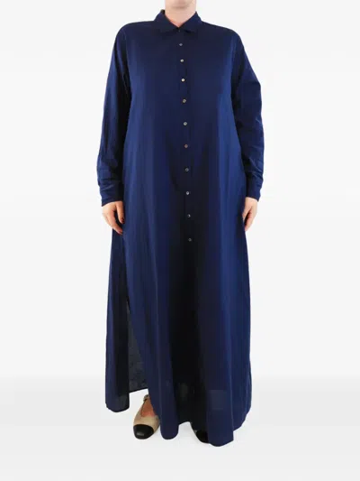 Pre-owned Xirena Long-sleeve Shirt Dress In Blue