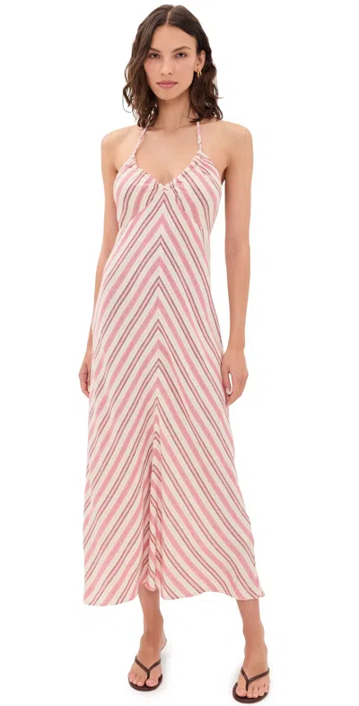 Xirena Maggie Midi Dress Dusty Pink Stripe In Multi
