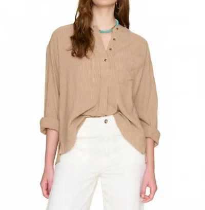 Xirena Makenzie Fawn Shirt In Brown Stripe