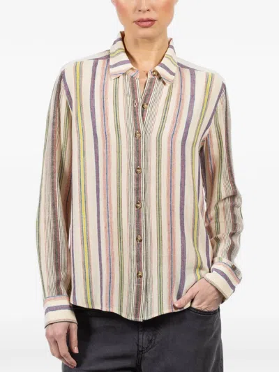Xirena Marcel Striped Shirt In Neutral