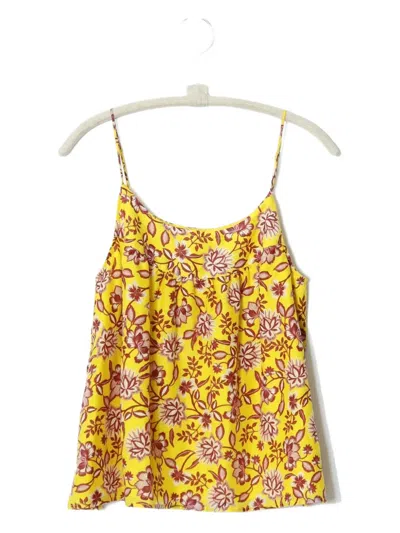 Xirena Mari Floral-print Strap Top In Yellow