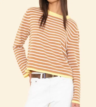 Xirena Maxwell Crew Neck Sweater In Camel Stripe In Neutral