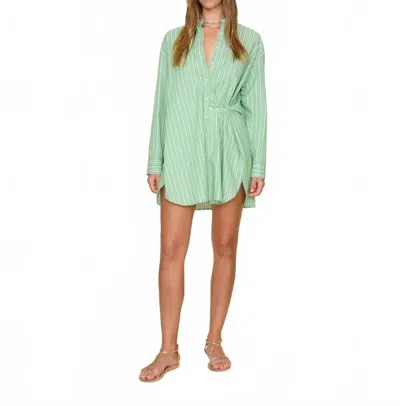 Xirena Mills Dress In Mills Long Sleeve Shirt Dress In Green