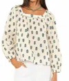 Xirena Mira Cotton Top In Clover Stamp In Multi