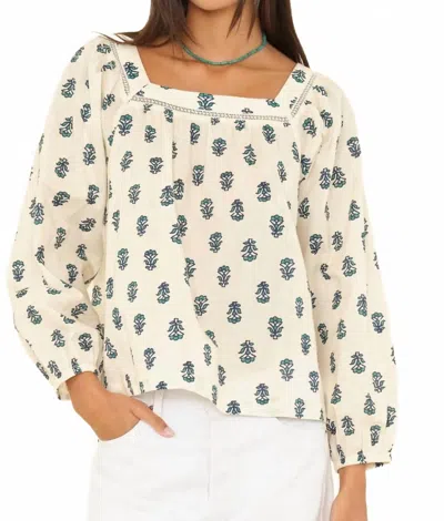 Xirena Mira Cotton Top In Clover Stamp In Multi