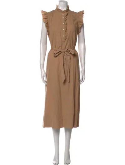 Pre-owned Xirena Mock Neck Long Dress In Neutral