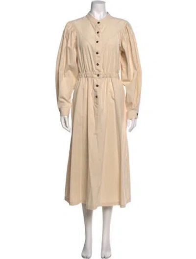 Pre-owned Xirena Mock Neck Long Dress In White