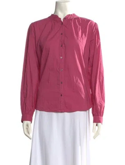 Pre-owned Xirena Mock Neck Long Sleeve Button-up Top W/ Tags In Purple