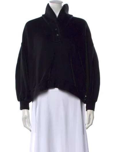 Pre-owned Xirena Mock Neck Long Sleeve Sweatshirt In Black