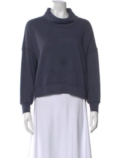 Pre-owned Xirena Mock Neck Long Sleeve Sweatshirt In Blue