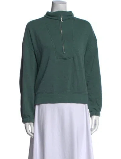 Pre-owned Xirena Mock Neck Long Sleeve Sweatshirt In Green