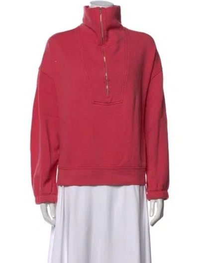 Pre-owned Xirena Mock Neck Long Sleeve Sweatshirt In Pink