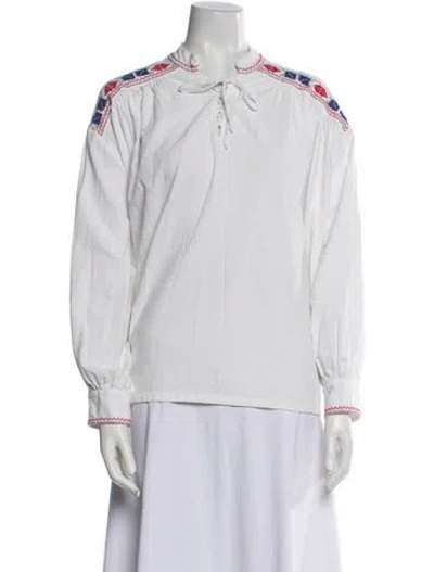Pre-owned Xirena Mock Neck Long Sleeve Sweatshirt In White
