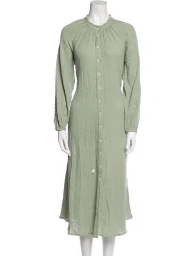Pre-owned Xirena Mock Neck Midi Length Dress In Green