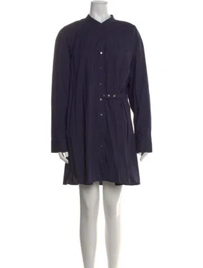 Pre-owned Xirena Mock Neck Mini Dress In Blue