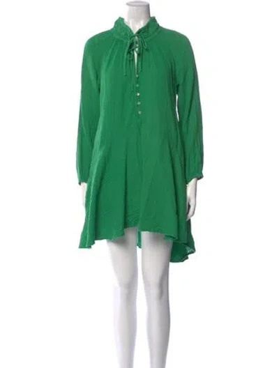 Pre-owned Xirena Mock Neck Mini Dress In Green