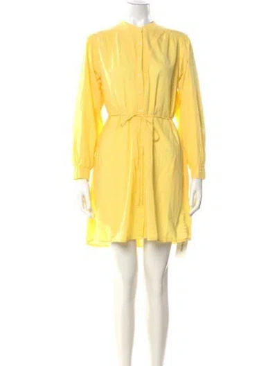 Pre-owned Xirena Mock Neck Mini Dress In Yellow