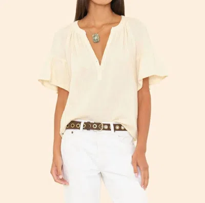 Xirena Nia Chelsea Gauze Top In Oysterette In Yellow