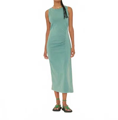 Xirena Noella Ruched Side Tank Dress In Laurel Green In Blue
