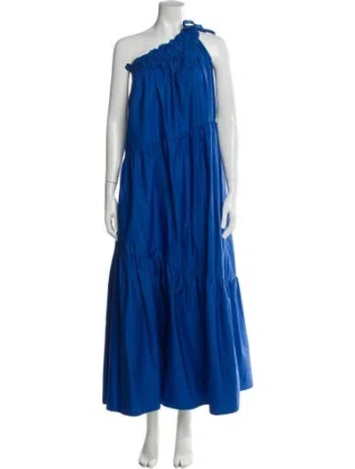 Pre-owned Xirena One-shoulder Long Dress In Blue