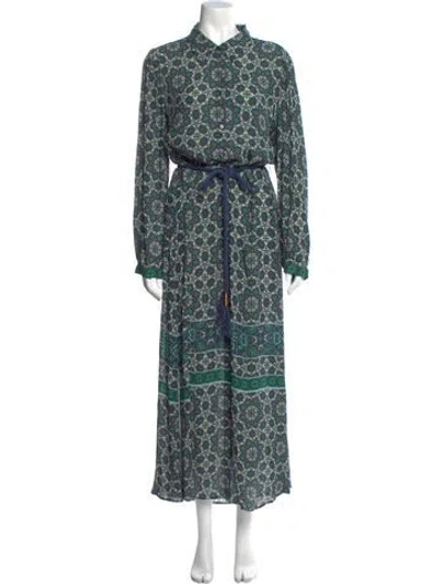 Pre-owned Xirena Paisley Print Long Dress In Blue