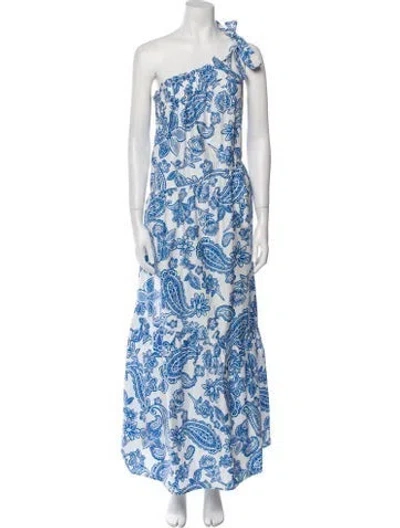 Pre-owned Xirena Paisley Print Long Dress In Blue