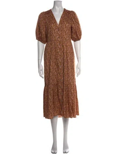 Pre-owned Xirena Paisley Print Long Dress In Neutral
