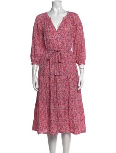Pre-owned Xirena Paisley Print Long Dress In Pink