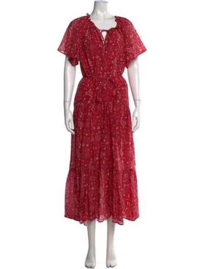 Pre-owned Xirena Paisley Print Long Dress In Red