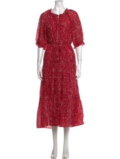 Pre-owned Xirena Paisley Print Long Dress In Red