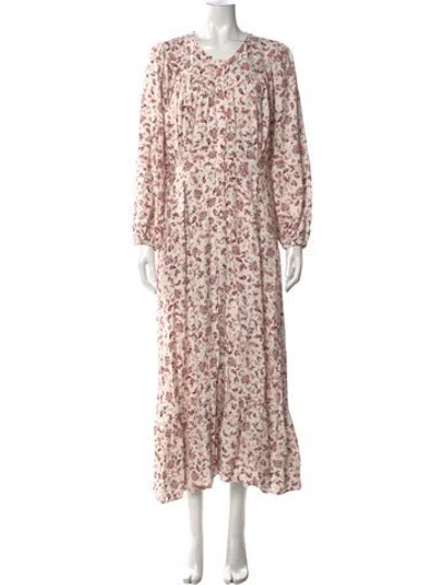 Pre-owned Xirena Paisley Print Long Dress In White