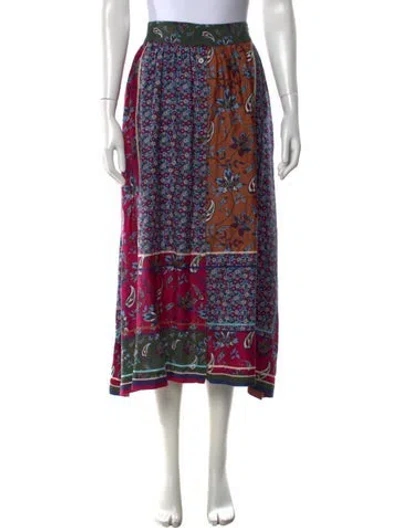 Pre-owned Xirena Paisley Print Long Skirt W/ Tags In Blue