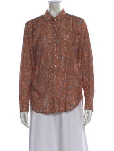 Pre-owned Xirena Paisley Print Long Sleeve Blouse W/ Tags In Multi