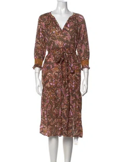 Pre-owned Xirena Paisley Print Midi Length Dress