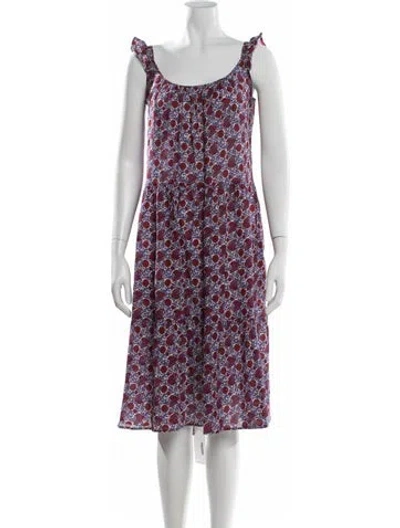 Pre-owned Xirena Paisley Print Midi Length Dress In Blue