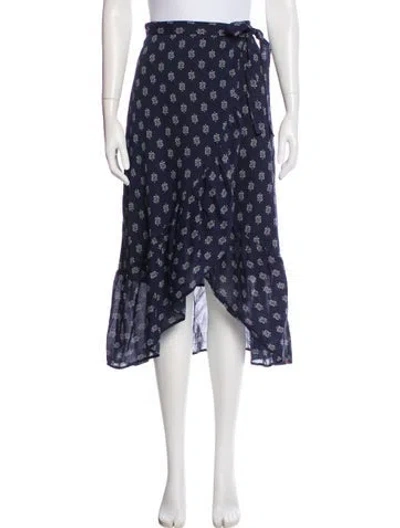 Pre-owned Xirena Paisley Print Midi Length Skirt In Blue