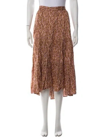 Pre-owned Xirena Paisley Print Midi Length Skirt In Orange