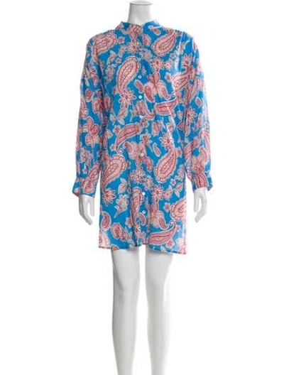 Pre-owned Xirena Paisley Print Mini Dress In Blue