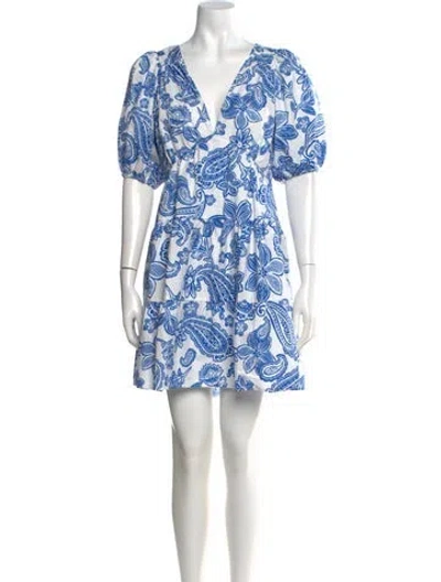 Pre-owned Xirena Paisley Print Mini Dress In Blue