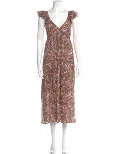 Pre-owned Xirena Paisley Print Mini Dress In Brown