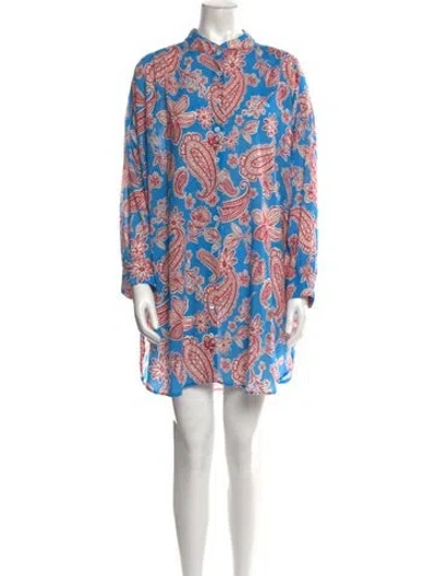Pre-owned Xirena Paisley Print Mini Dress W/ Tags In Blue