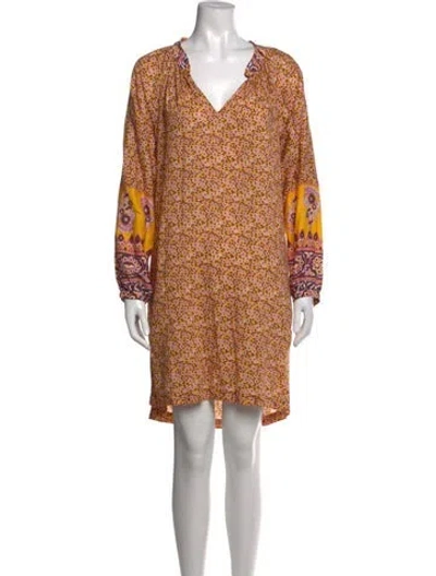 Pre-owned Xirena Paisley Print Mini Dress In Yellow