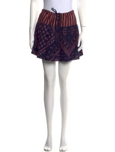 Pre-owned Xirena Paisley Print Mini Skirt In Blue