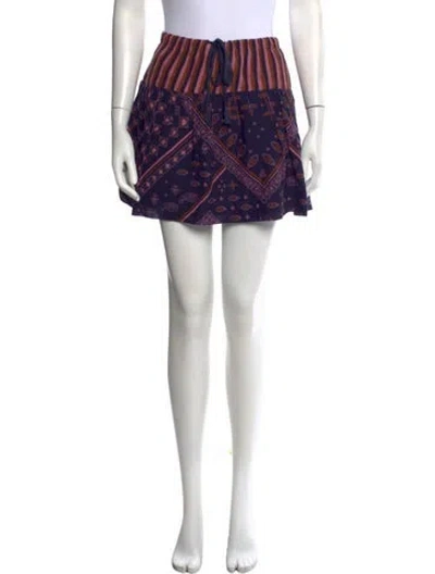 Pre-owned Xirena Paisley Print Mini Skirt In Blue