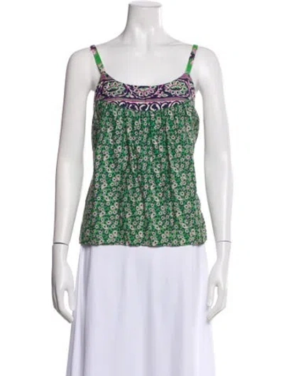 Pre-owned Xirena Paisley Print Square Neckline Blouse In White