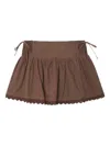 Xirena Paloma Lace-trimmed Smocked Skirt In Brown