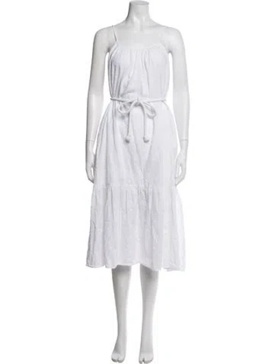 Pre-owned Xirena Patterned Long Dress In White