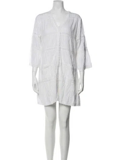 Pre-owned Xirena Patterned Mini Dress In White