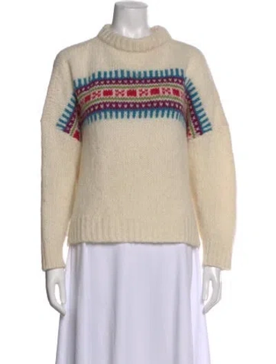 Pre-owned Xirena Patterned Mock Neck Sweater In Neutral
